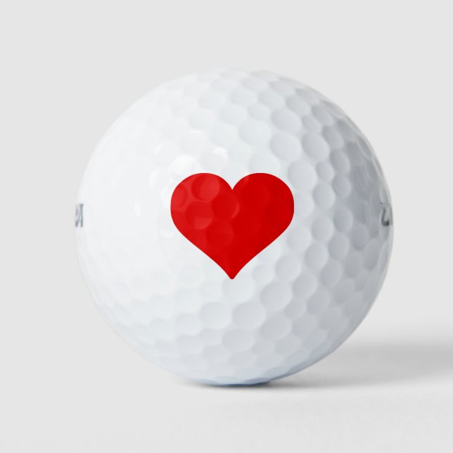 Large red and white heart shape love golf balls (Front)
