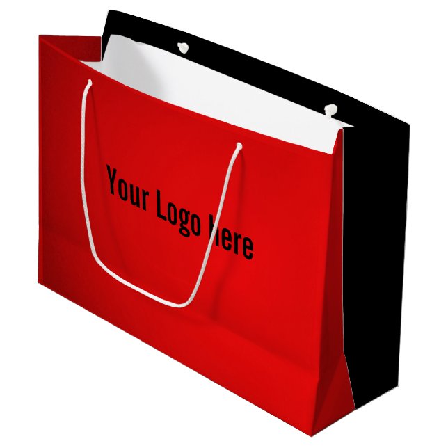 Large Red Black Giftbag Large Gift Bag (Front Angled)