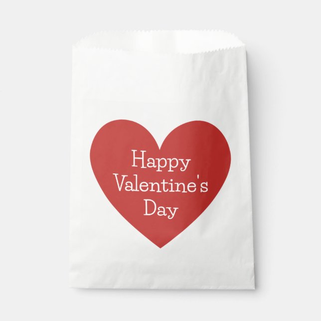 Large Red Heart Custom Message  Favour Bags (Front)