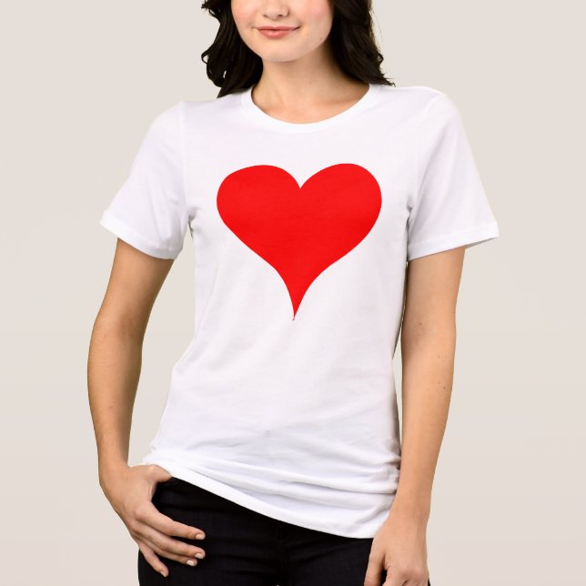 Large Red Heart Tri-Blend Shirt (Front)