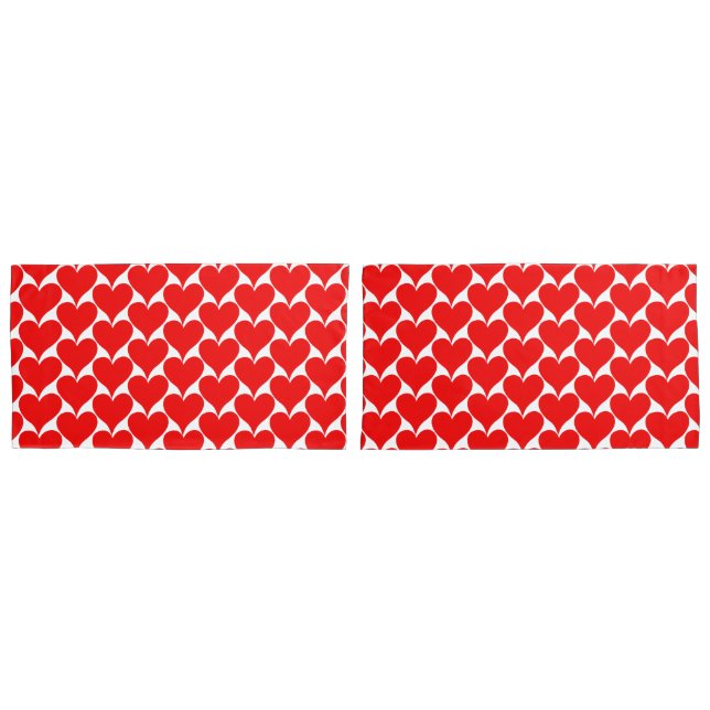Large Red Hearts Pattern Pillowcase (Front-Set)