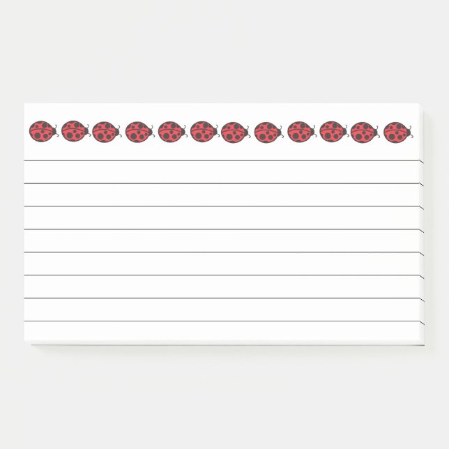 Large Red Ladybug Post It Notes (Front)