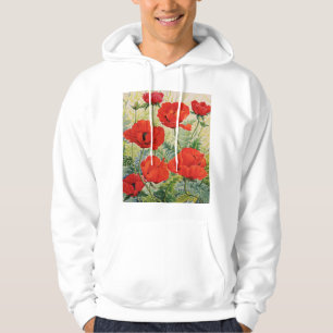 Large Red Poppies Hoodie