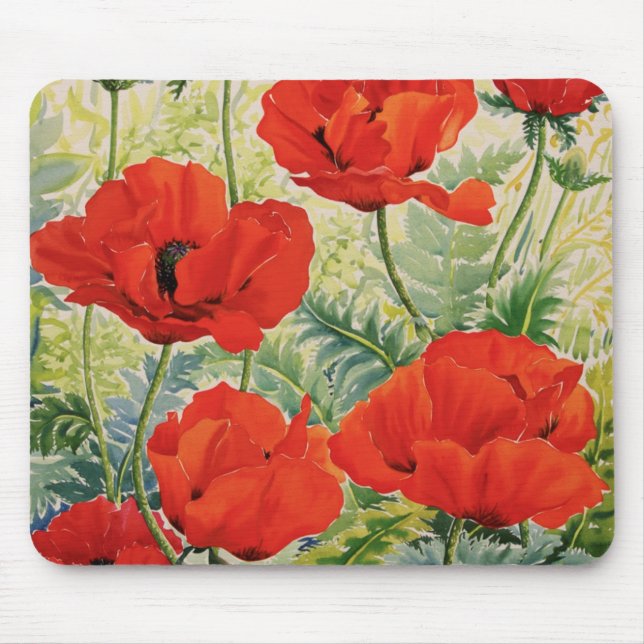 Large Red Poppies Mouse Mat (Front)