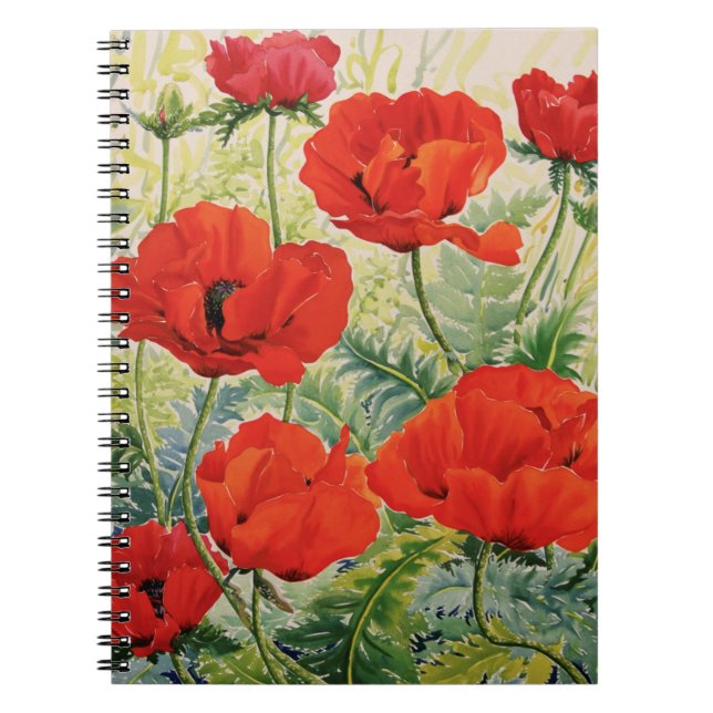 Large Red Poppies Notebook (Front)
