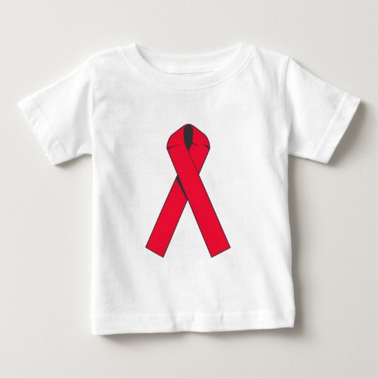 Large Red Ribbon for AIDS Awareness Baby T-Shirt