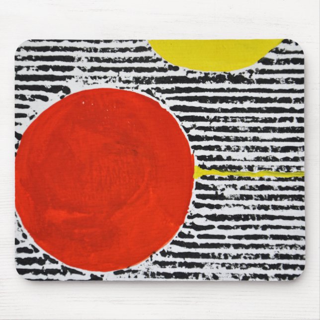 Large Red Sun Spot with black stripes Mouse Mat (Front)
