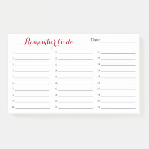 Large Remember To Do List Organiser with Date Post-it Notes