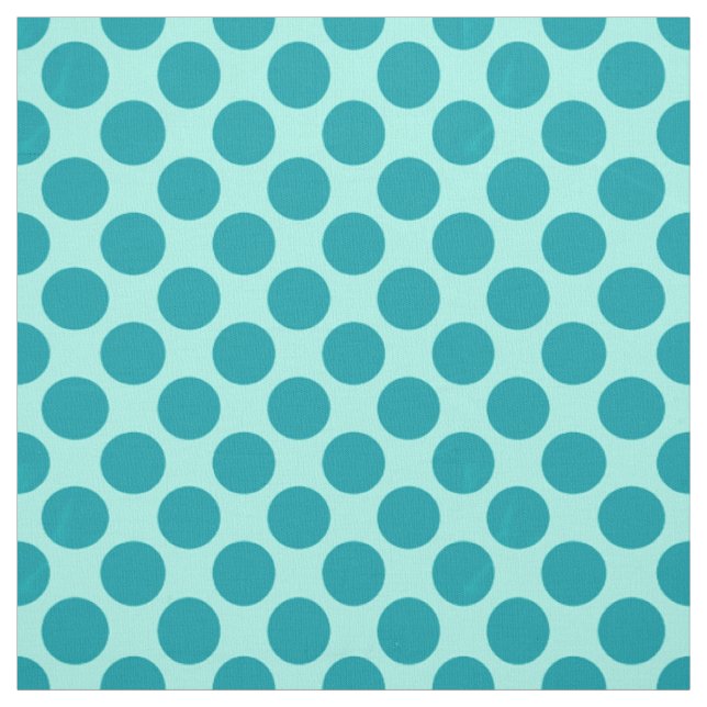 Large retro dots - aqua and turquoise fabric (Swatch)