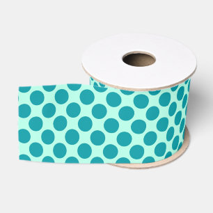Large retro dots - aqua and turquoise grosgrain ribbon