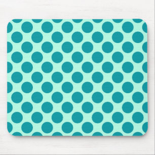 Large retro dots - aqua and turquoise mouse mat