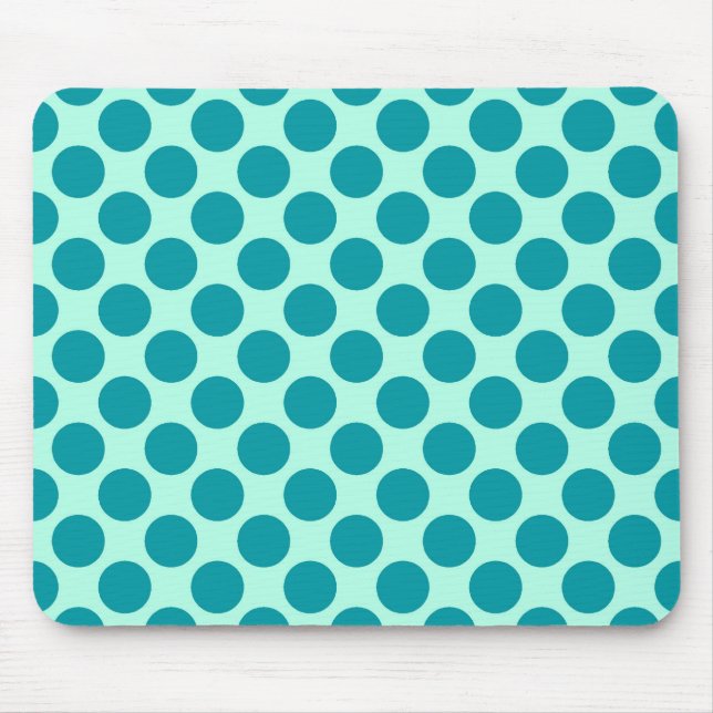 Large retro dots - aqua and turquoise mouse mat (Front)