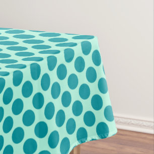 Large retro dots - aqua and turquoise tablecloth