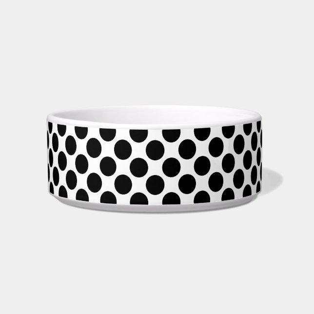 Large retro dots - black and white bowl (Left)