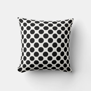 Large retro dots - black and white cushion