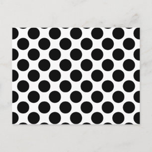 Large retro dots - black and white postcard