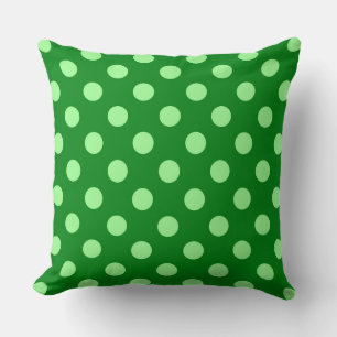 Large retro dots - emerald and mint green cushion