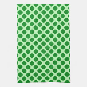 Large retro dots - emerald and mint green tea towel