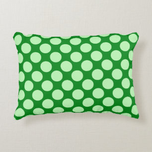 Large retro dots - mint green and emerald decorative cushion