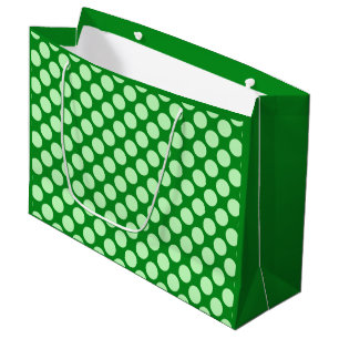 Large retro dots - mint green and emerald gift bag