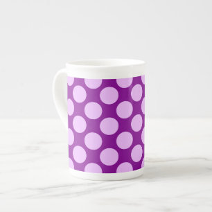 Large retro dots - orchid and purple bone china mug