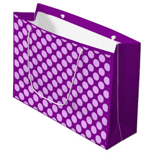 Large retro dots - orchid and purple gift bag