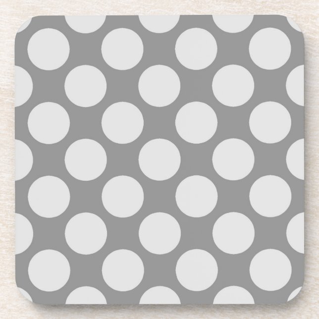 Large retro dots - shades of grey / grey coaster (Front)