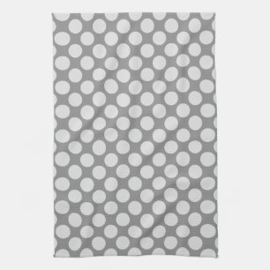 Large retro dots - shades of grey / grey tea towel