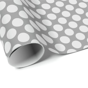 Large retro dots - shades of grey / grey wrapping paper