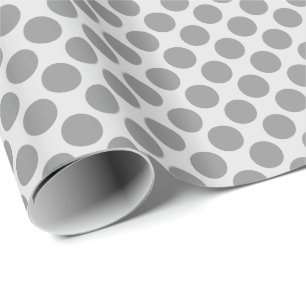 Large retro dots - shades of grey / grey wrapping paper