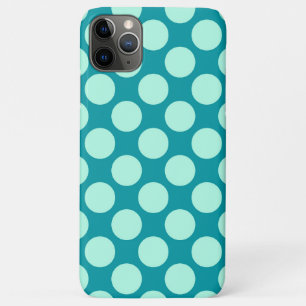 Large retro dots - turquoise and aqua iPhone 11 pro max case
