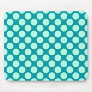 Large retro dots - turquoise and aqua mouse mat