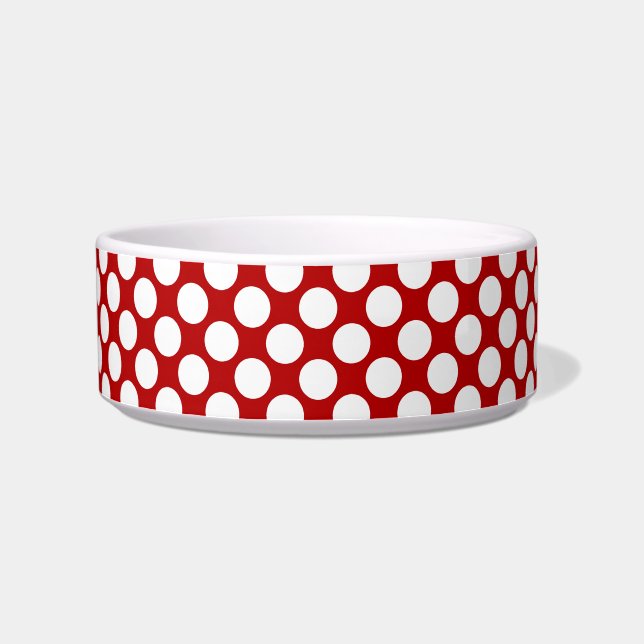Large retro dots - white and red bowl (Left)