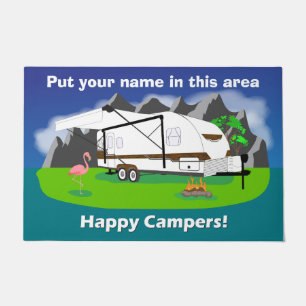 Large retro trailer doormat, woody, dual axle doormat