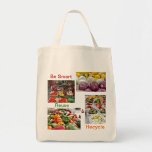 Large reusable canvas grocery / shopping bag