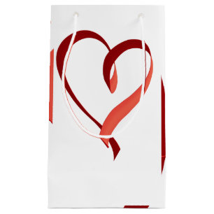 Large Ribbon Heart Small gift bag