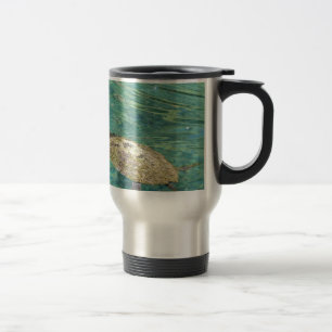 large river turtle swimming travel mug