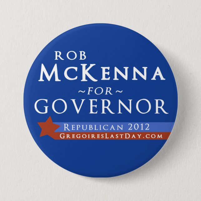 Large Rob McKenna for Governor 2012 Button (Front)