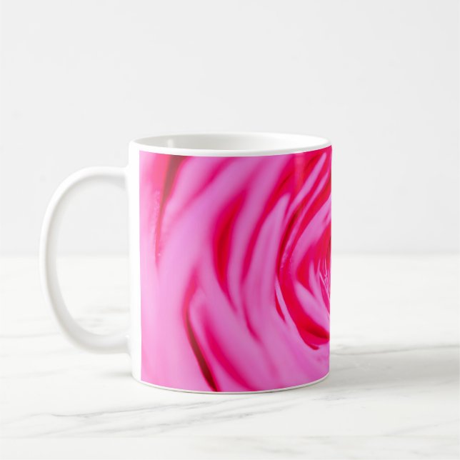 large rose Bud close-up, with blur effect backgrou Coffee Mug (Left)