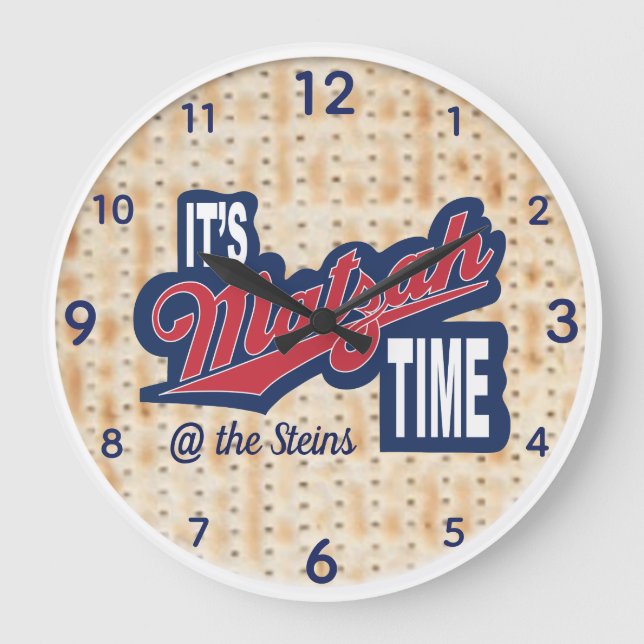 Large Round Clock "It's Matzah Time" (Front)