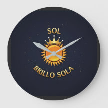 Large Round Clock with Sol Brillo Sola Logo