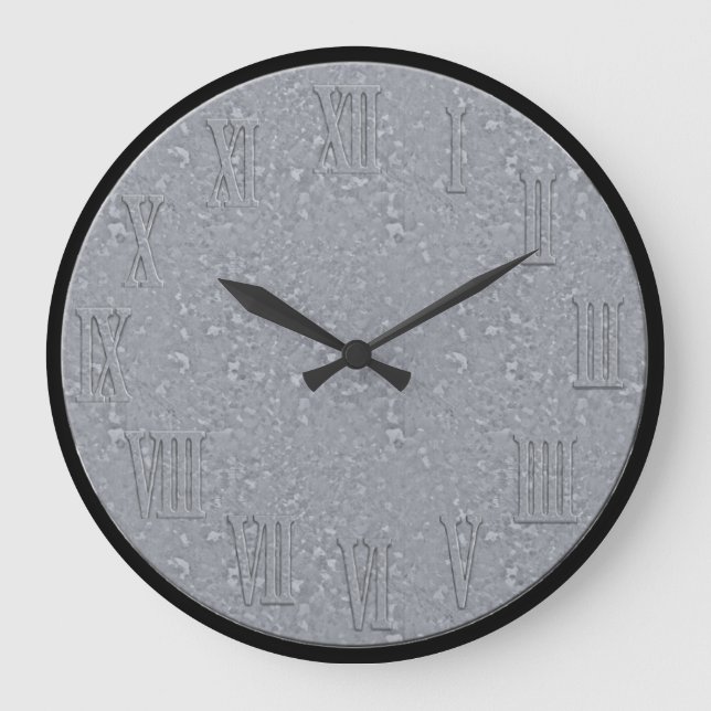 Large Round Galvanized Look Wall Clock (Front)