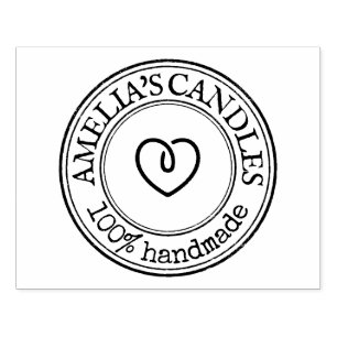 Large Round Handmade Logo Borders Custom Rubber Stamp