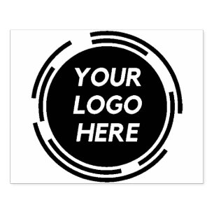 Large Round Logo Custom Black Personalised Rubber Stamp