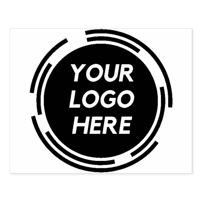 Large Round Logo Custom Black Personalised Rubber Stamp (Imprint)
