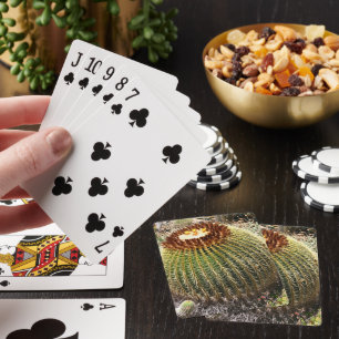 Large Round Prickly Cactus Playing Cards