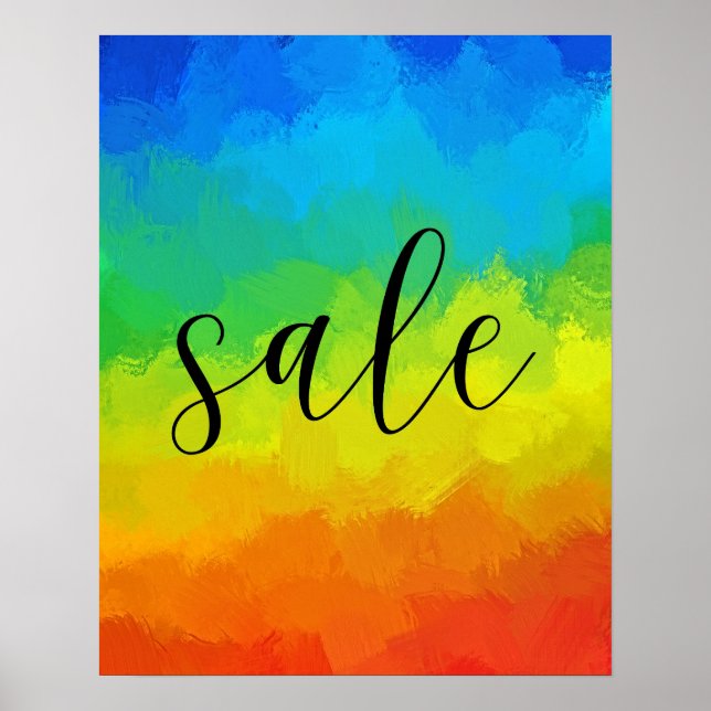 Large Sale Sign, Colourful Retail Store Sale Poster (Front)