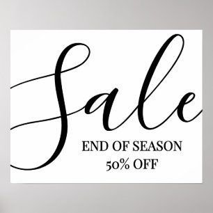 Large Sale Sign, End of Season Sale Sign, 50% Off Poster