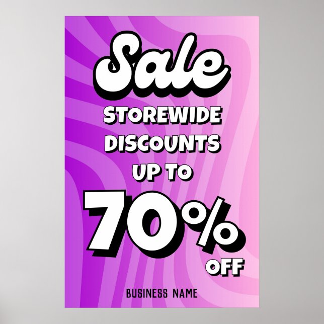Large Sale Sign with Business Name, Sale Poster (Front)