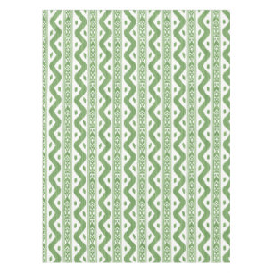 Large Scale Apple Green Ikat Tablecloth